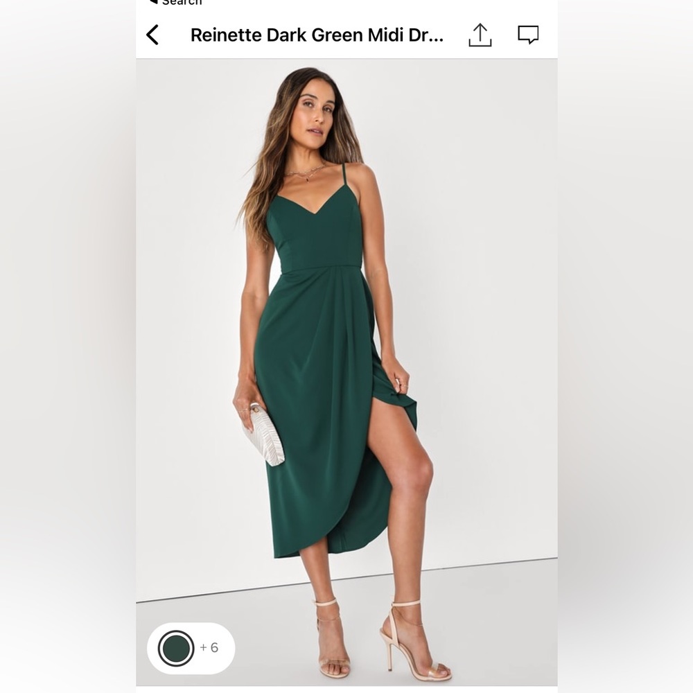 Lulus Reinette Dark Green MIDI Dress Size M. Good condition. Worn once.